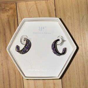 BP Amethyst Fire Opal Hoop Earrings